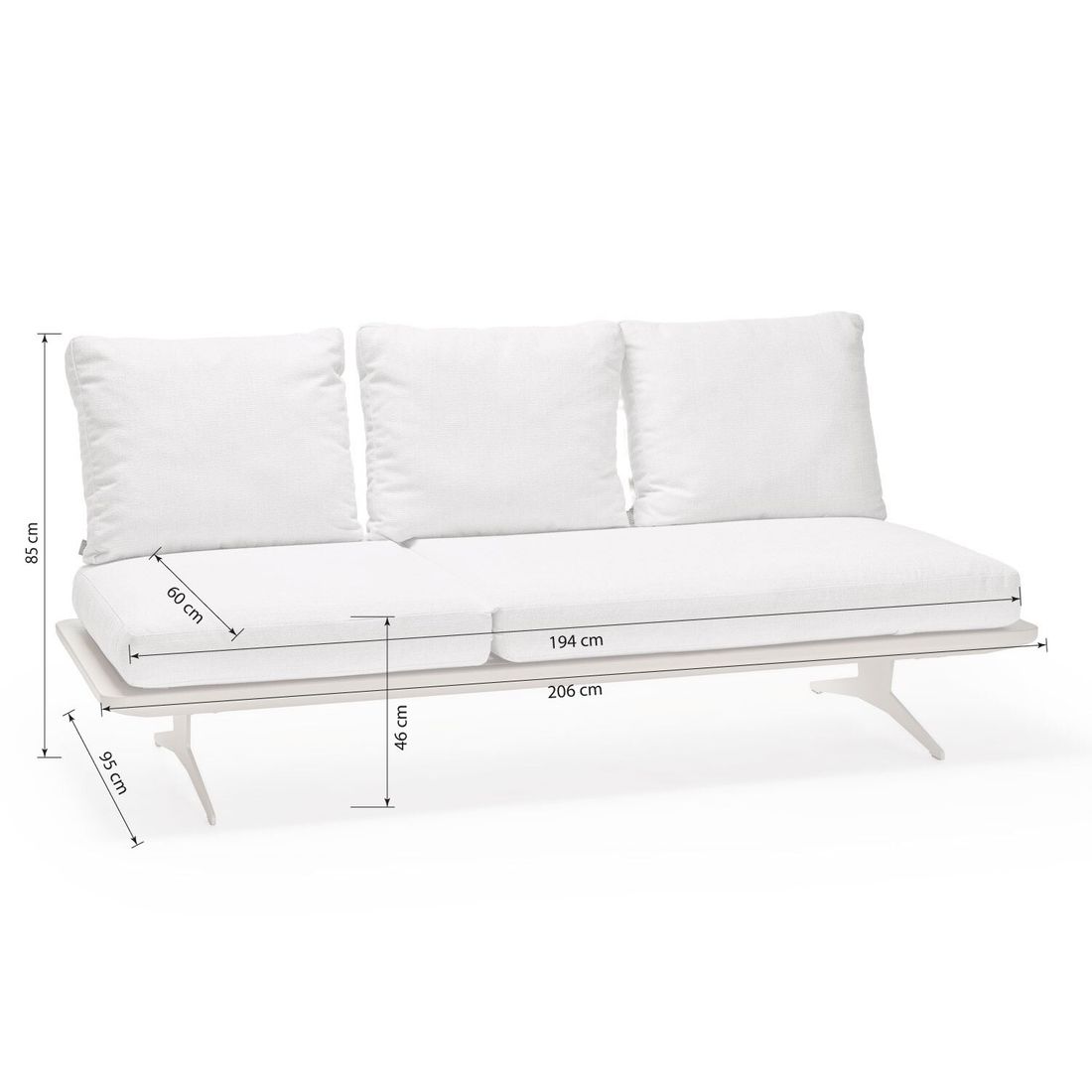 Stern Enya Diningsofa verstellbar Aluminium/Rope/Outdoorstoff