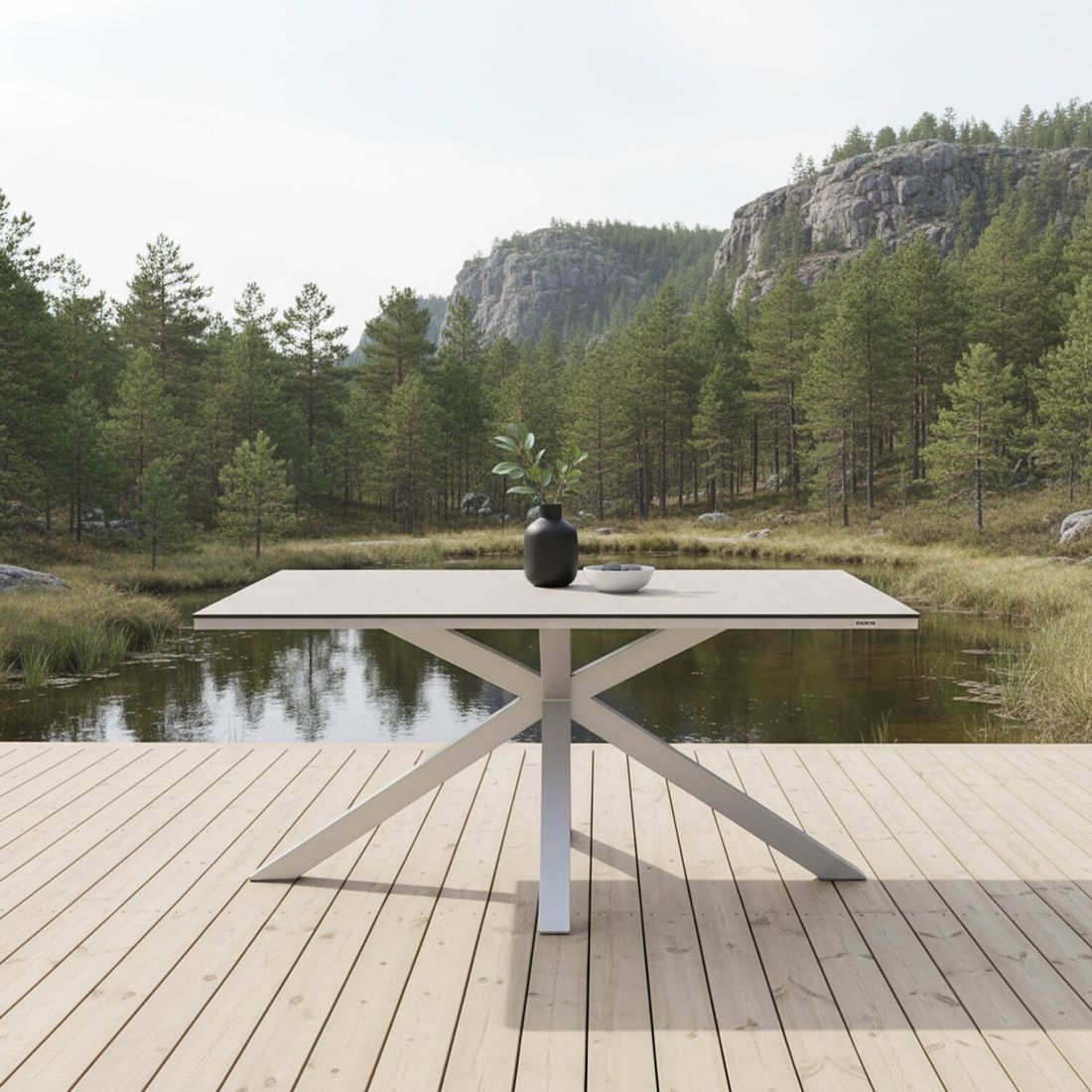 Kettler Cubic Gartentisch 160x95cm Aluminium/HPL