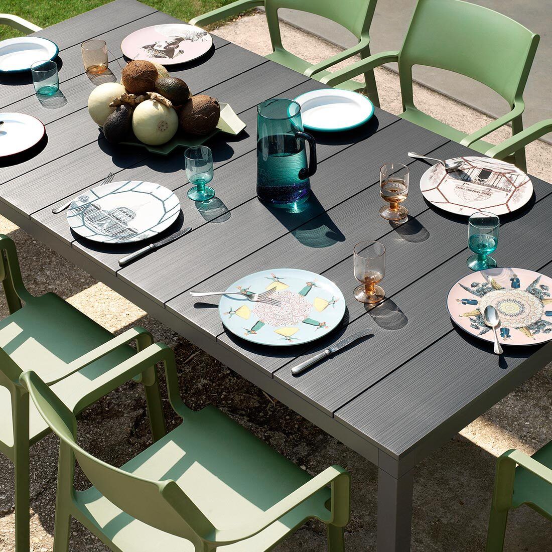 Nardi Trill Gartenmöbel-Set XL (8 Plätze) Tisch 210/280x100cm