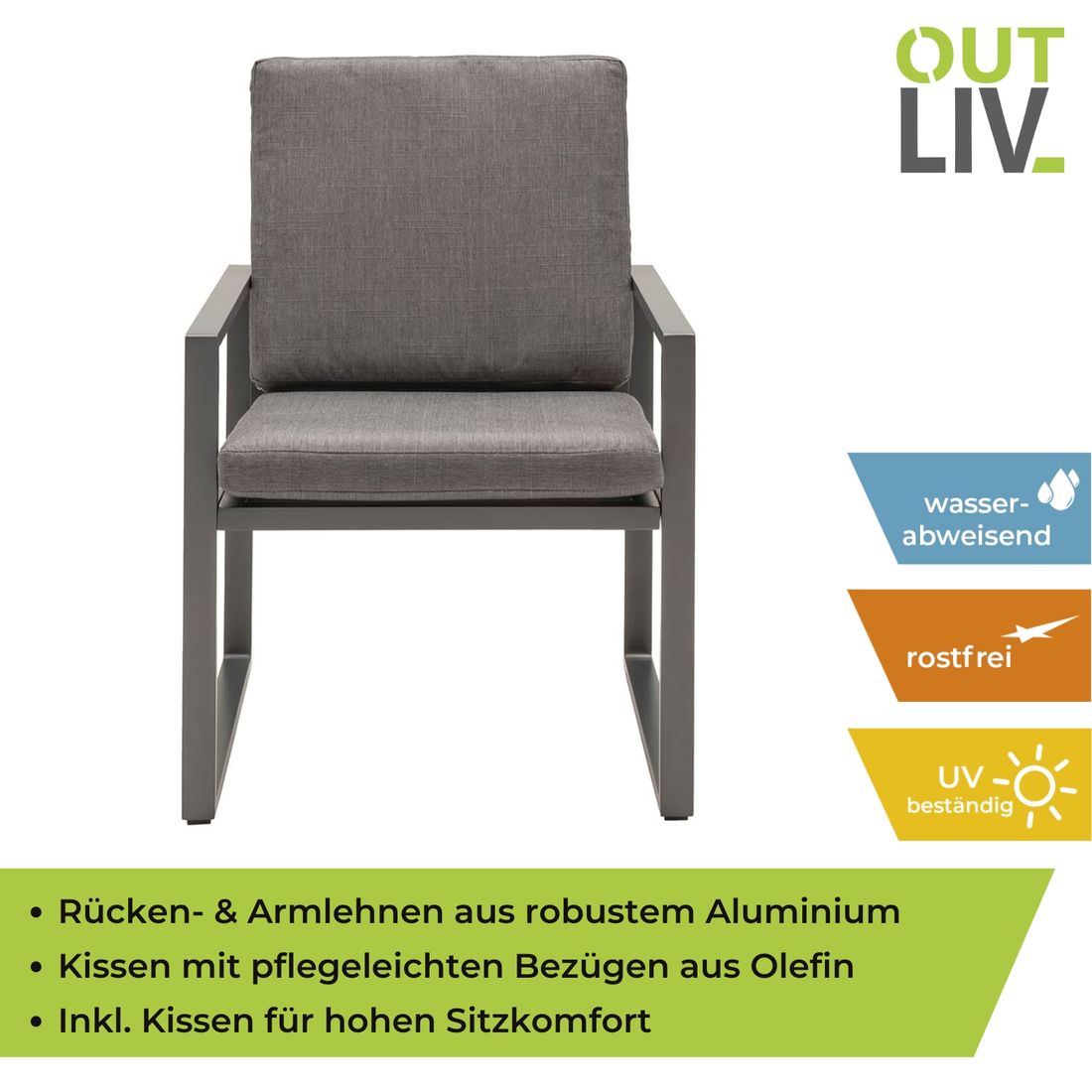 OUTLIV. Sydney Gartensessel Aluminium/Olefin