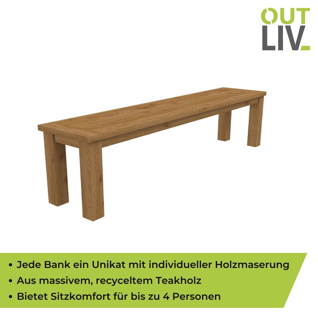 OUTLIV. Oxford Gartenbank Teak Recycelt