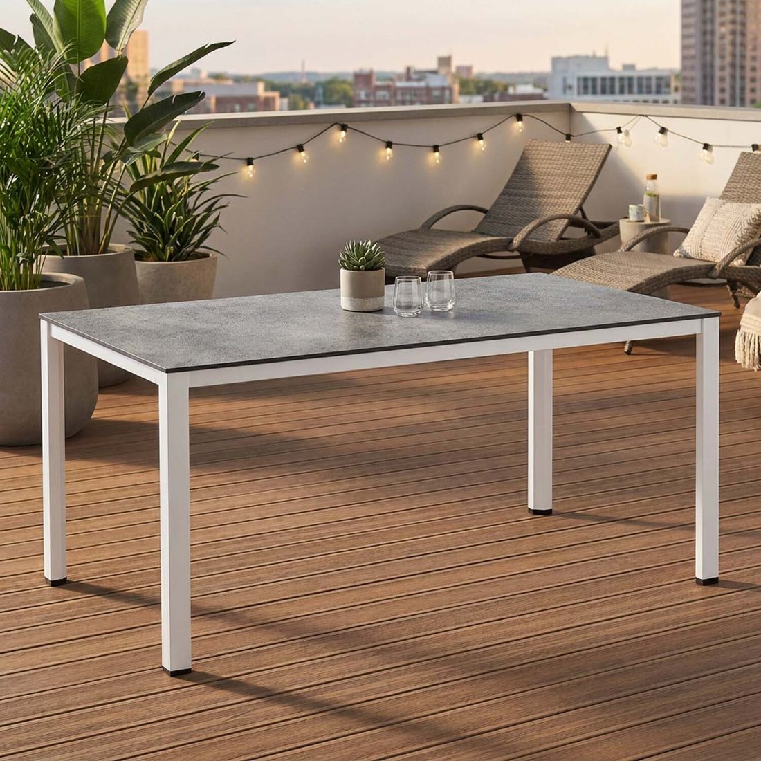 Kettler Cubic Gartentisch 160x95cm Aluminium/HPL