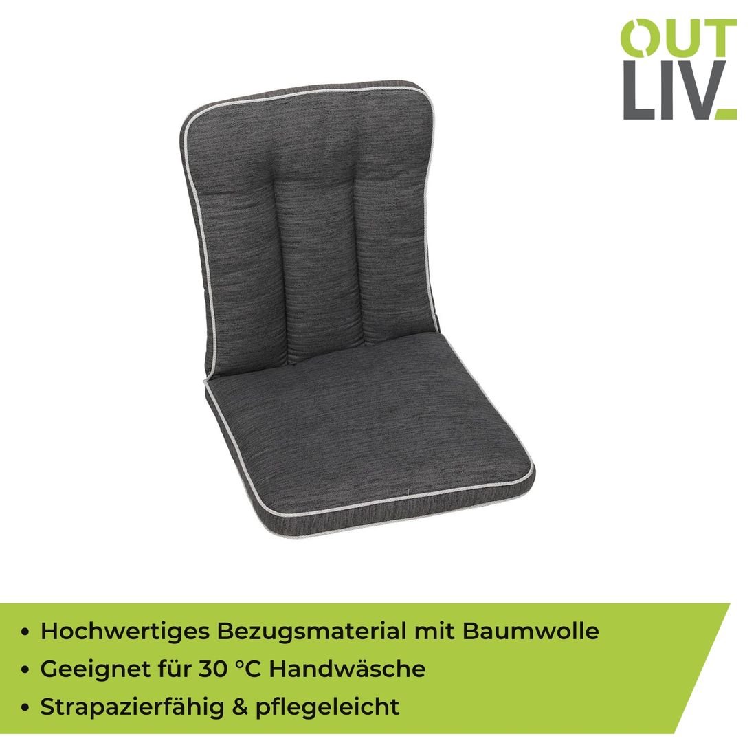 OUTLIV. Romeo Gartenstuhlauflage Niedriglehner 42x90cm Mischgewebe