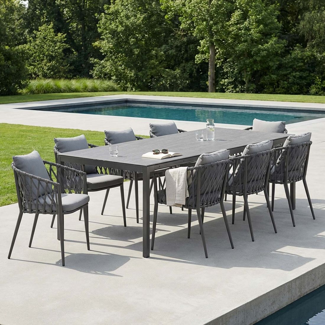LC Garden Sunrepo Gartenmöbel-Set XL (8 Plätze) Tisch 160/240x100cm