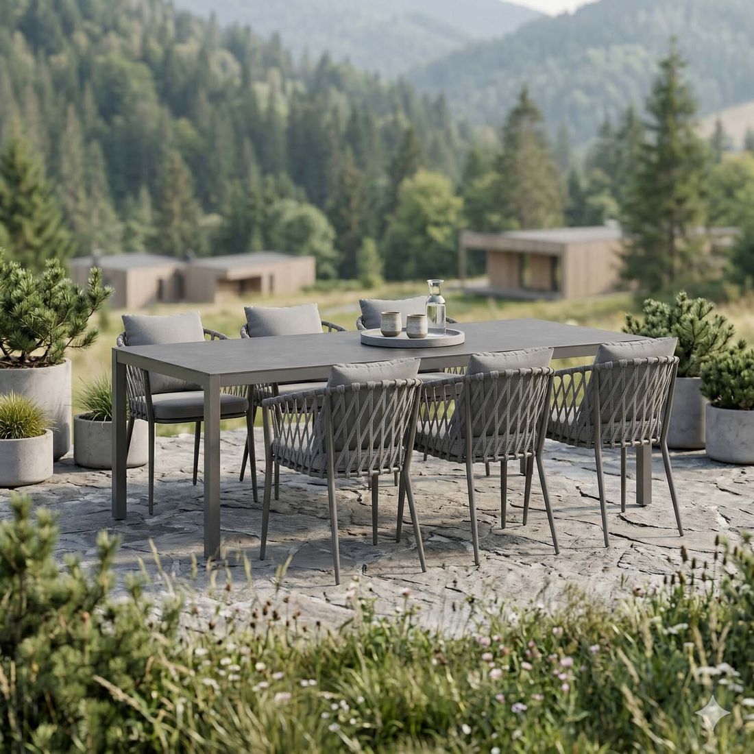 LC Garden Sunrepo Gartenmöbel-Set L (6 Plätze) mit OUTLIV. Tisch 220x100cm