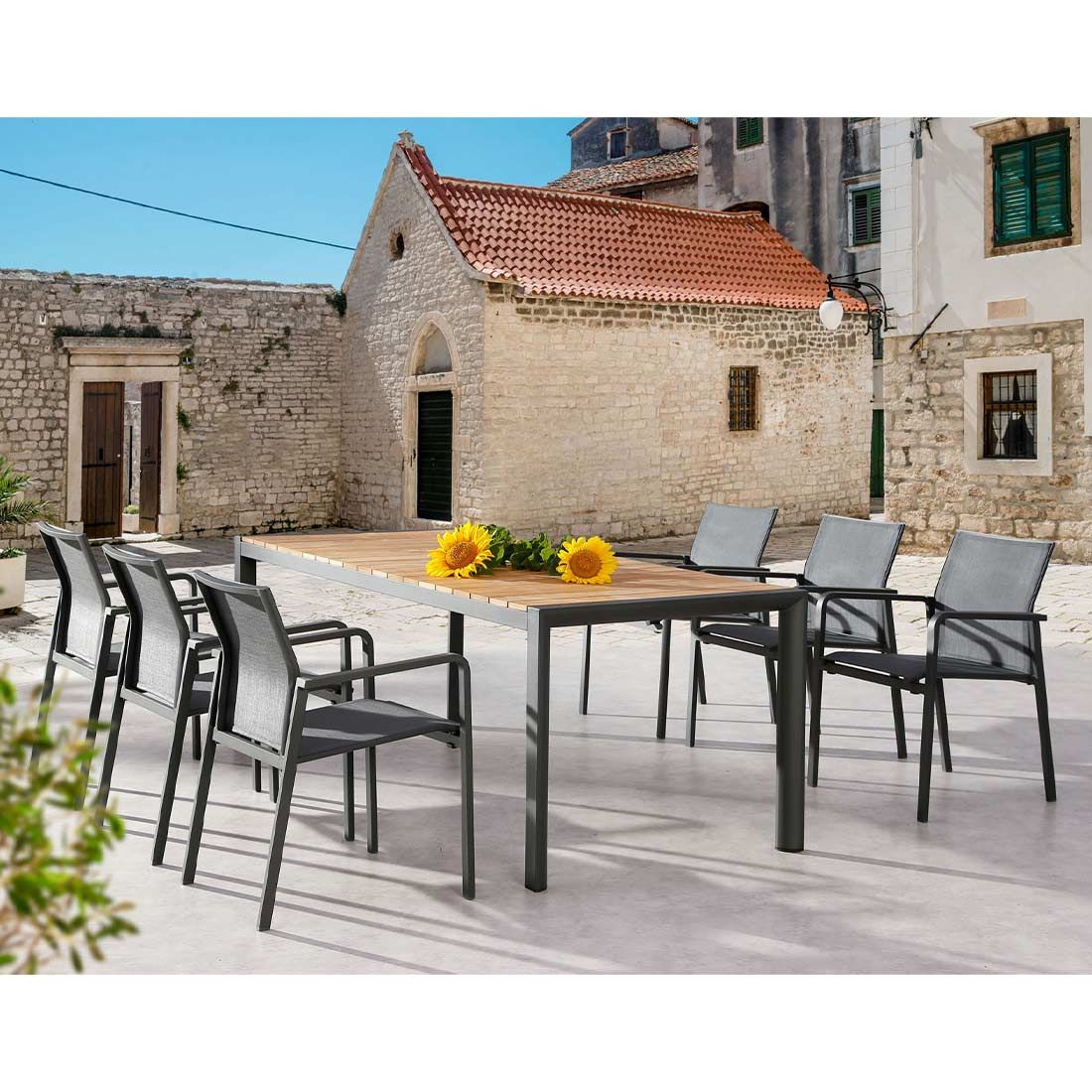 Best Rhodos Stapelsessel Aluminium/Ergotex