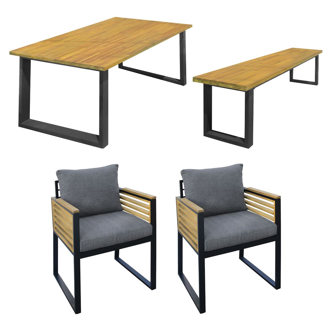 OUTLIV. New York City Gartenmöbel-Set M (5 Plätze) Tisch 180x100cm