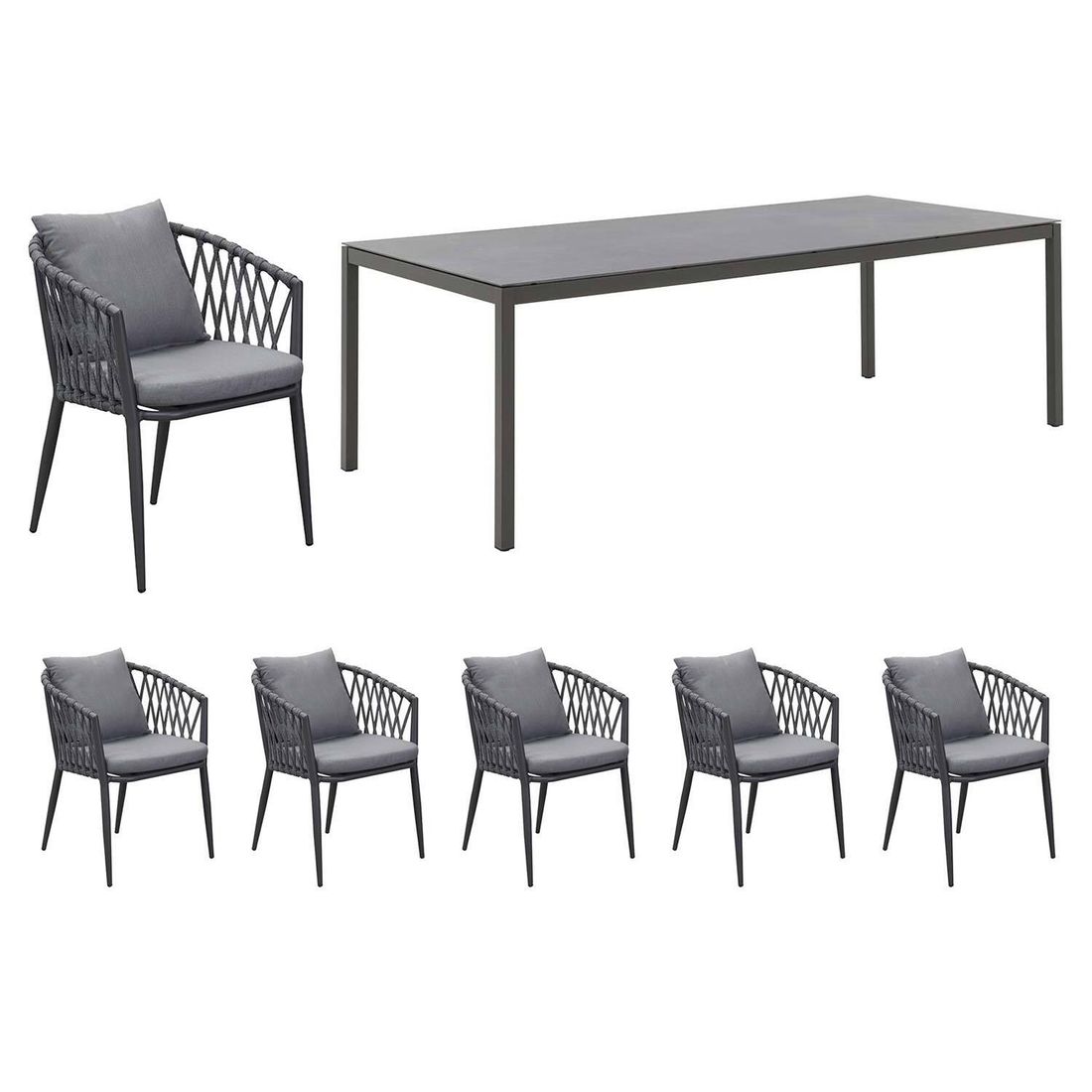 LC Garden Sunrepo Gartenmöbel-Set L (6 Plätze) Tisch 220x100cm