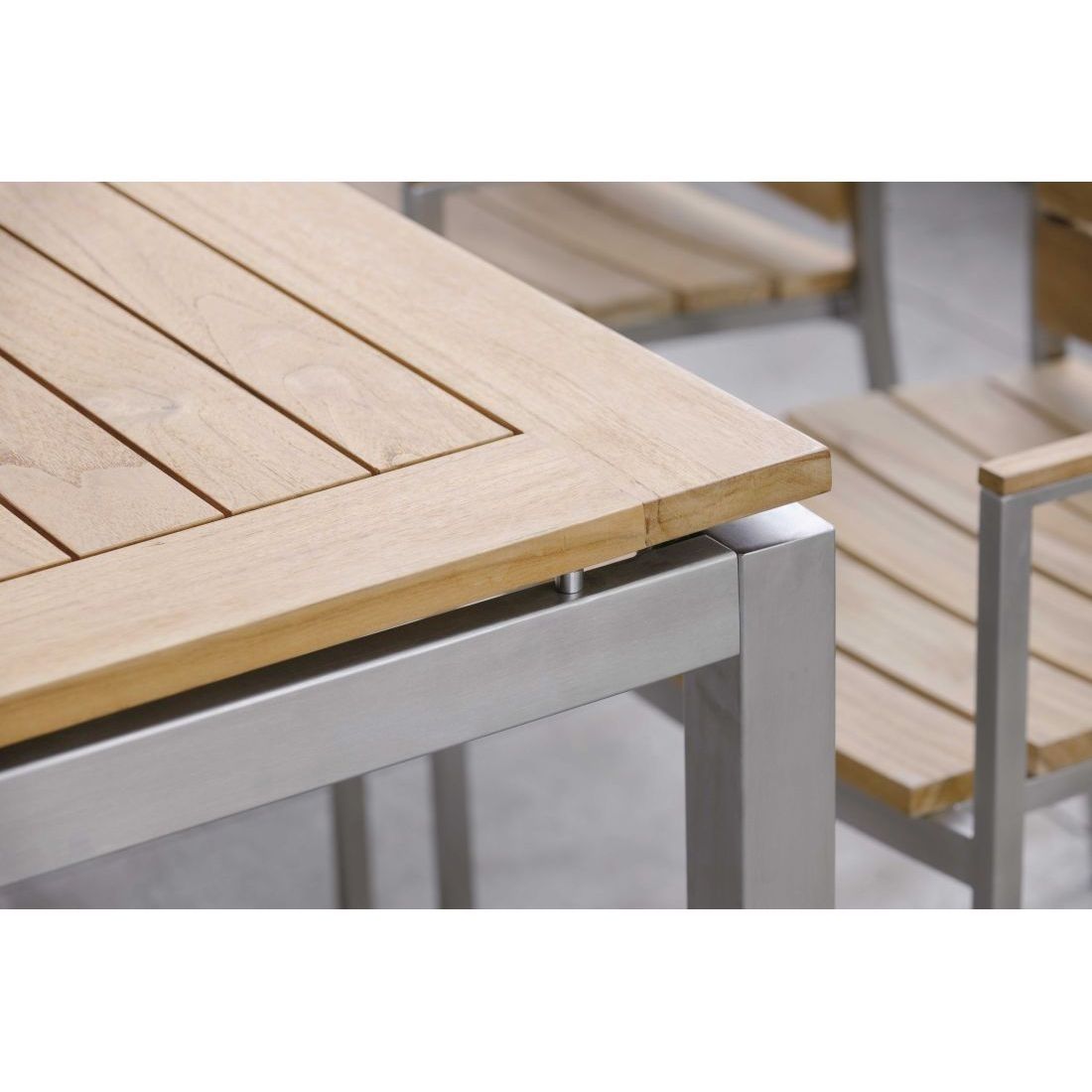 Stern Gartentisch-Gestell 90x90cm Edelstahl Vierkantrohr