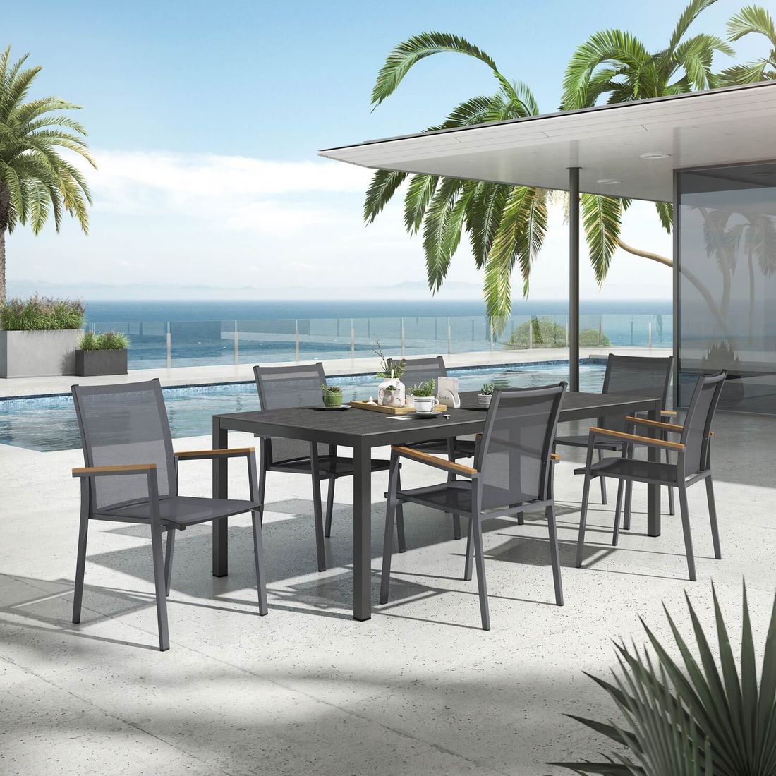 OUTLIV. Kobe Gartenmöbel-Set L (6 Plätze) Tisch 220x100cm