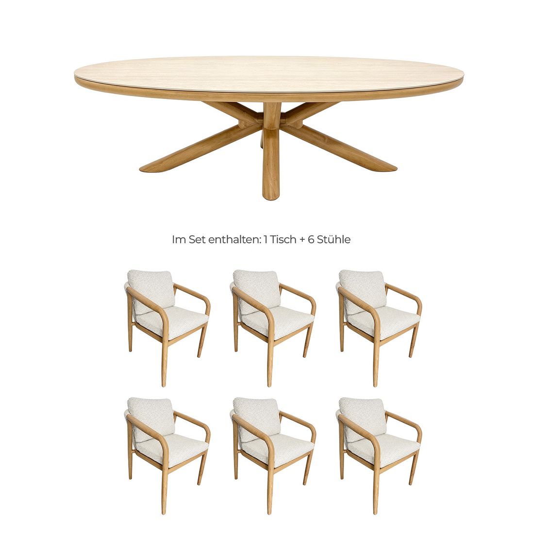OUTLIV. Tampa Gartenmöbel-Set L (6 Plätze) Tisch 239x120cm