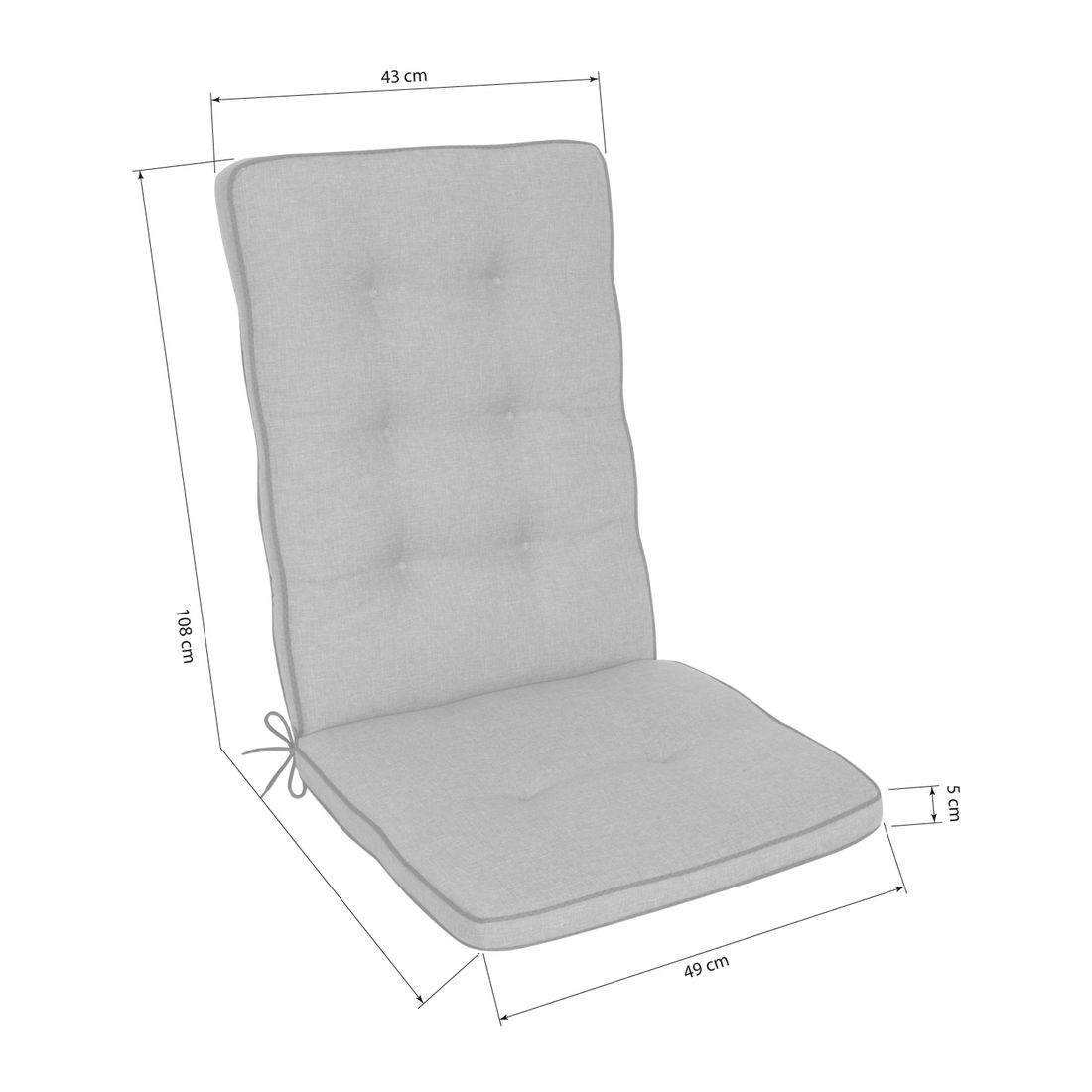 KETTtex Excelsior Gartenstuhlauflage Mittellehner 43x108cm Mischgewebe