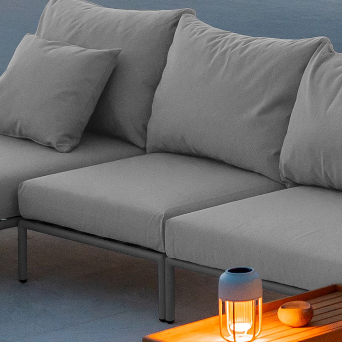 HOUE Level 2 Mittelmodul Aluminium/Sunbrella