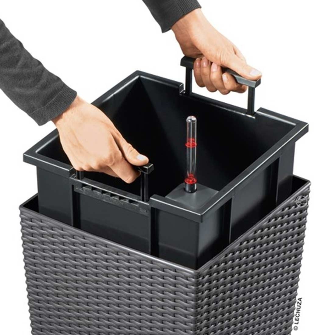 Lechuza Cubico Pflanztopfset 2-teilig 30x30x56cm Kunststoff