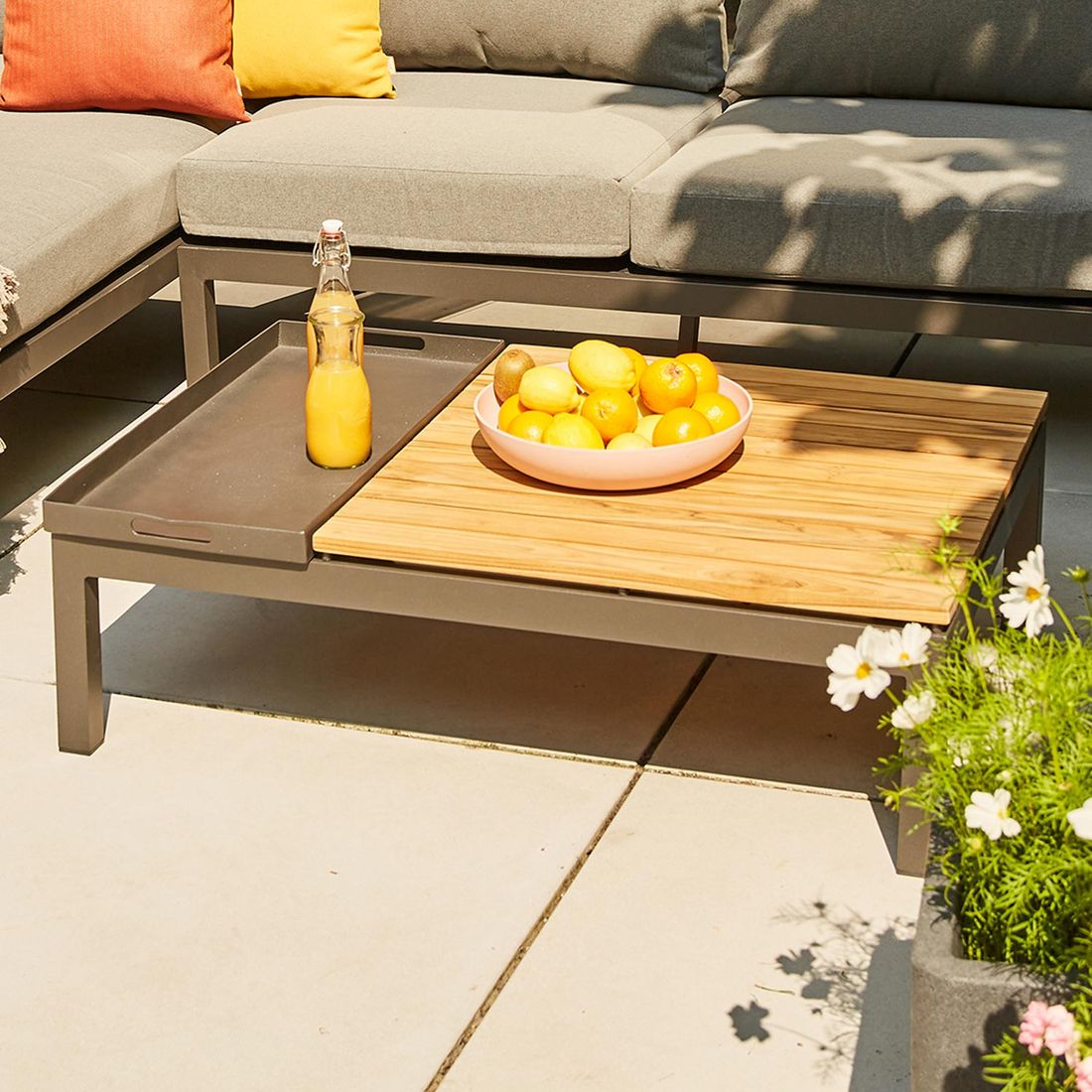 Siena Garden Alvida Loungetisch 102x73,5cm Aluminium/Teak