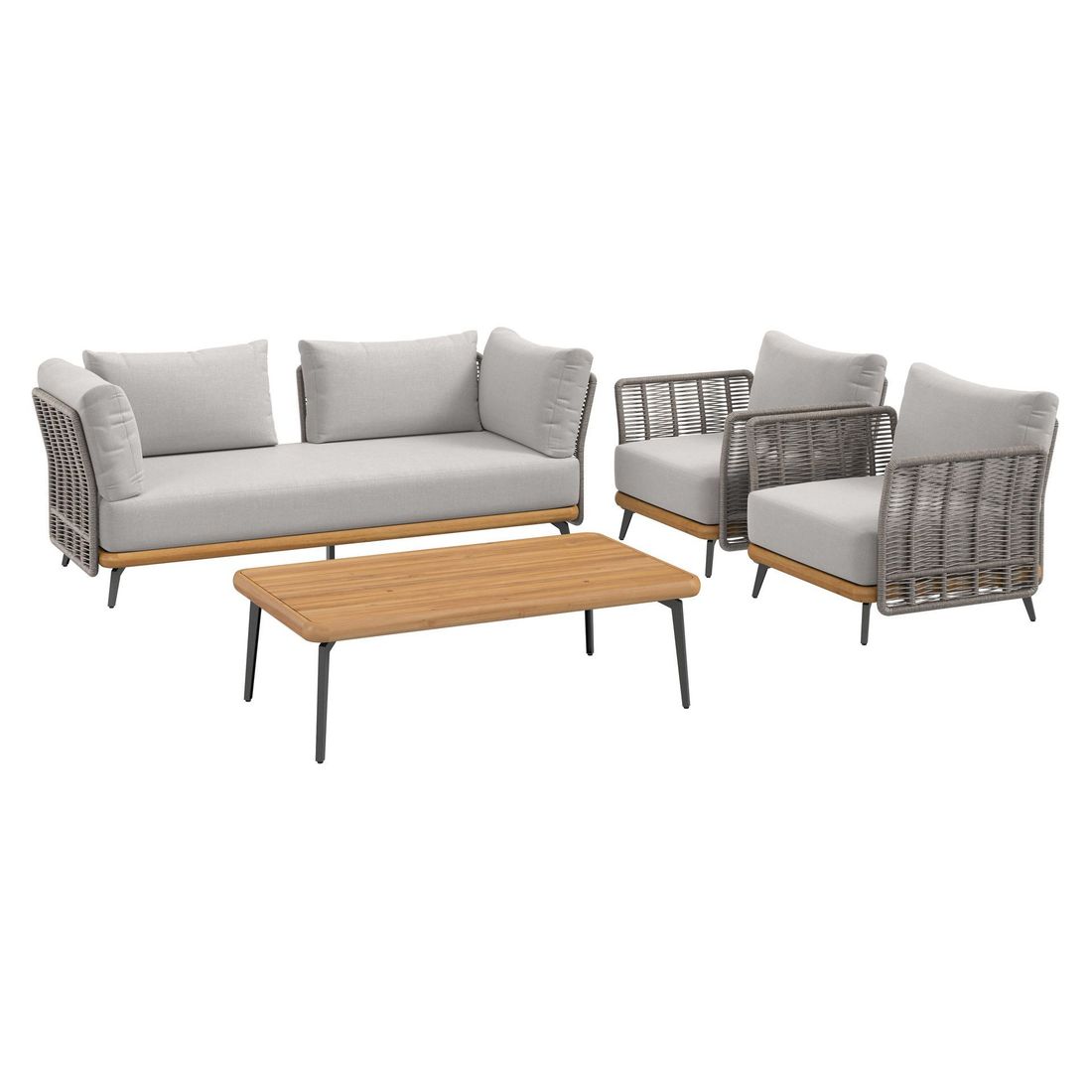 OUTLIV. Ava Loungeset inkl. Loungetisch Akazie/Rope/Polyester
