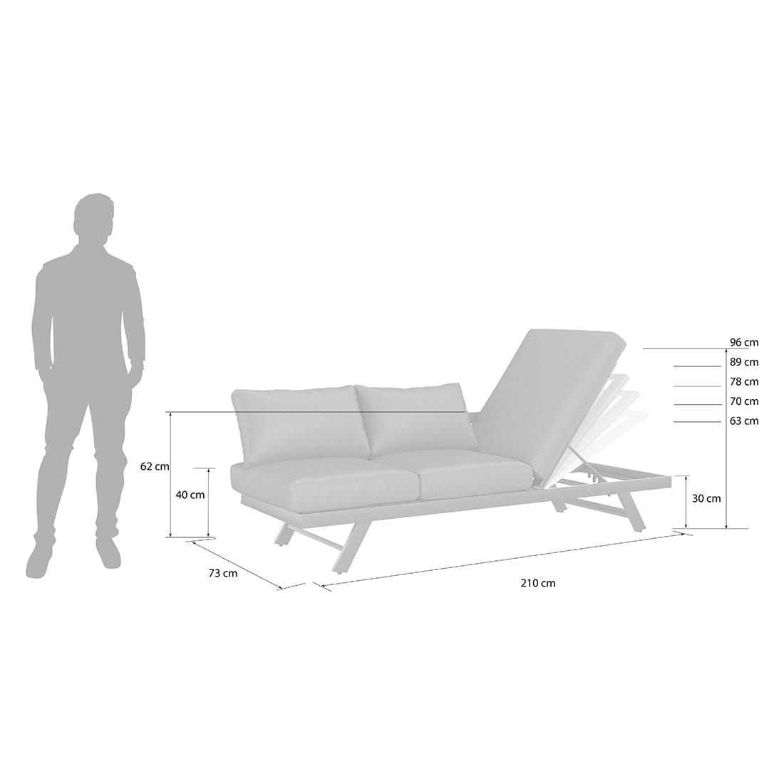 OUTLIV. Atlanta Gartenloungesofa Aluminium/Olefin
