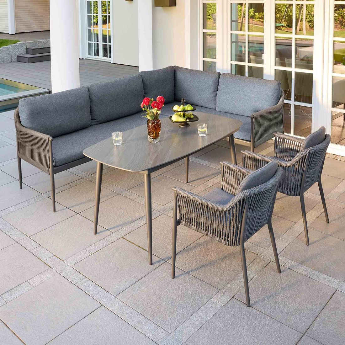 LC Garden Bari Ecklounge Aluminium/Rope/Kunstfaser