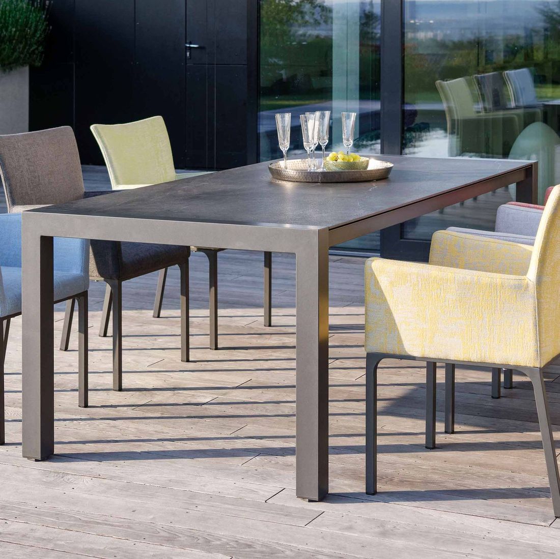 Stern Ausziehtisch Aluminium/Dekton