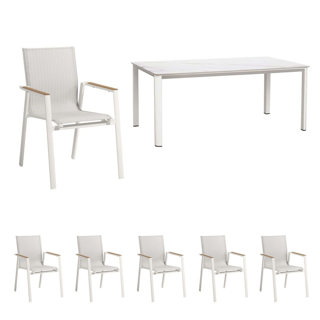 Sungörl Palermo Gartenmöbel-Set L (6 Plätze) Tisch 180x190cm