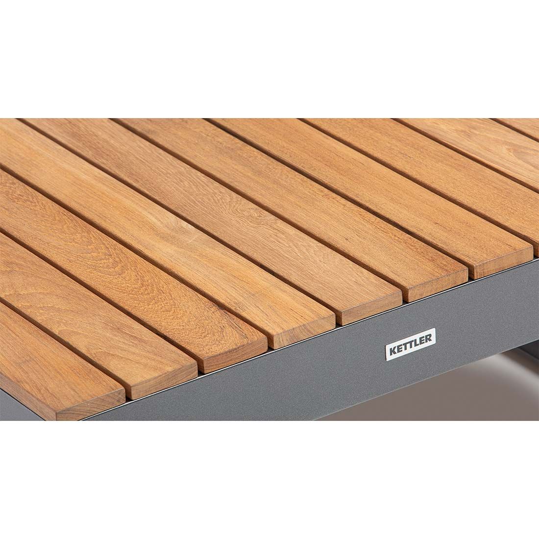 Kettler Ocean Skid Platform Loungetisch 70x70cm Aluminium/Teak