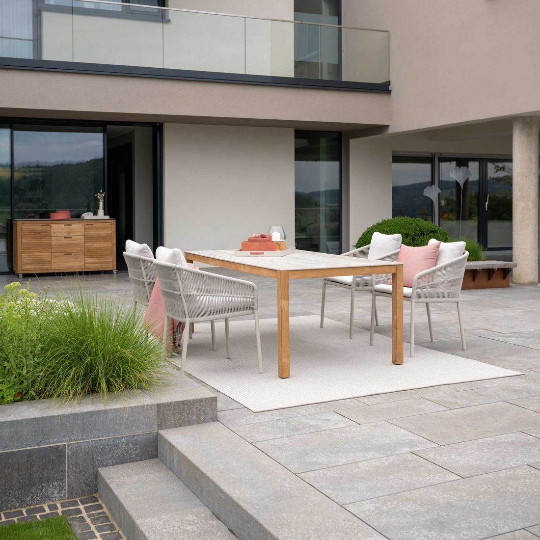 Stern Jella Stapelsessel Aluminium/Rope/Outdoorstoff
