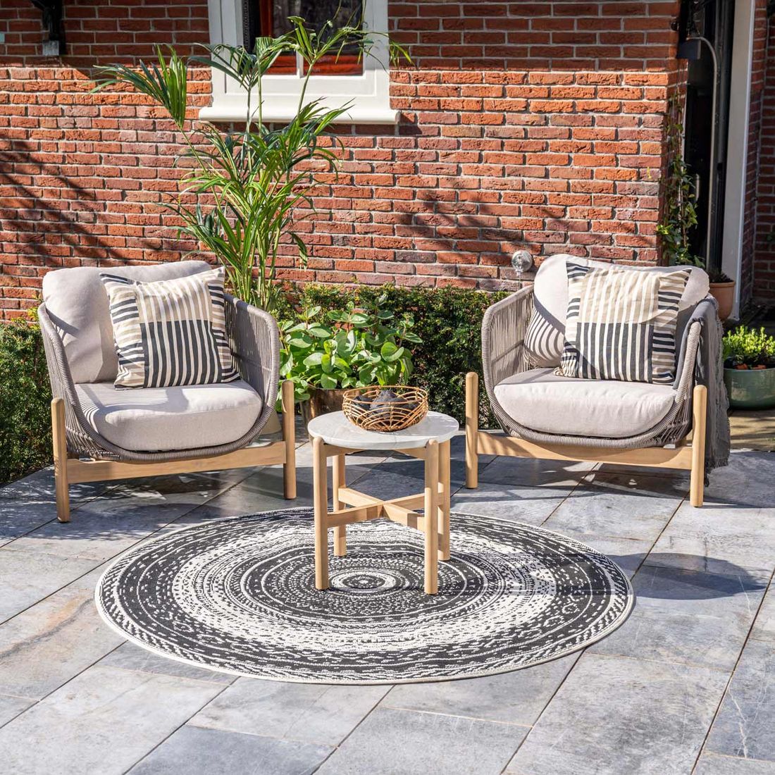 Garden Impressions Talara Loungeset inkl. Loungetisch Akazie/Rope/Kunstfaser