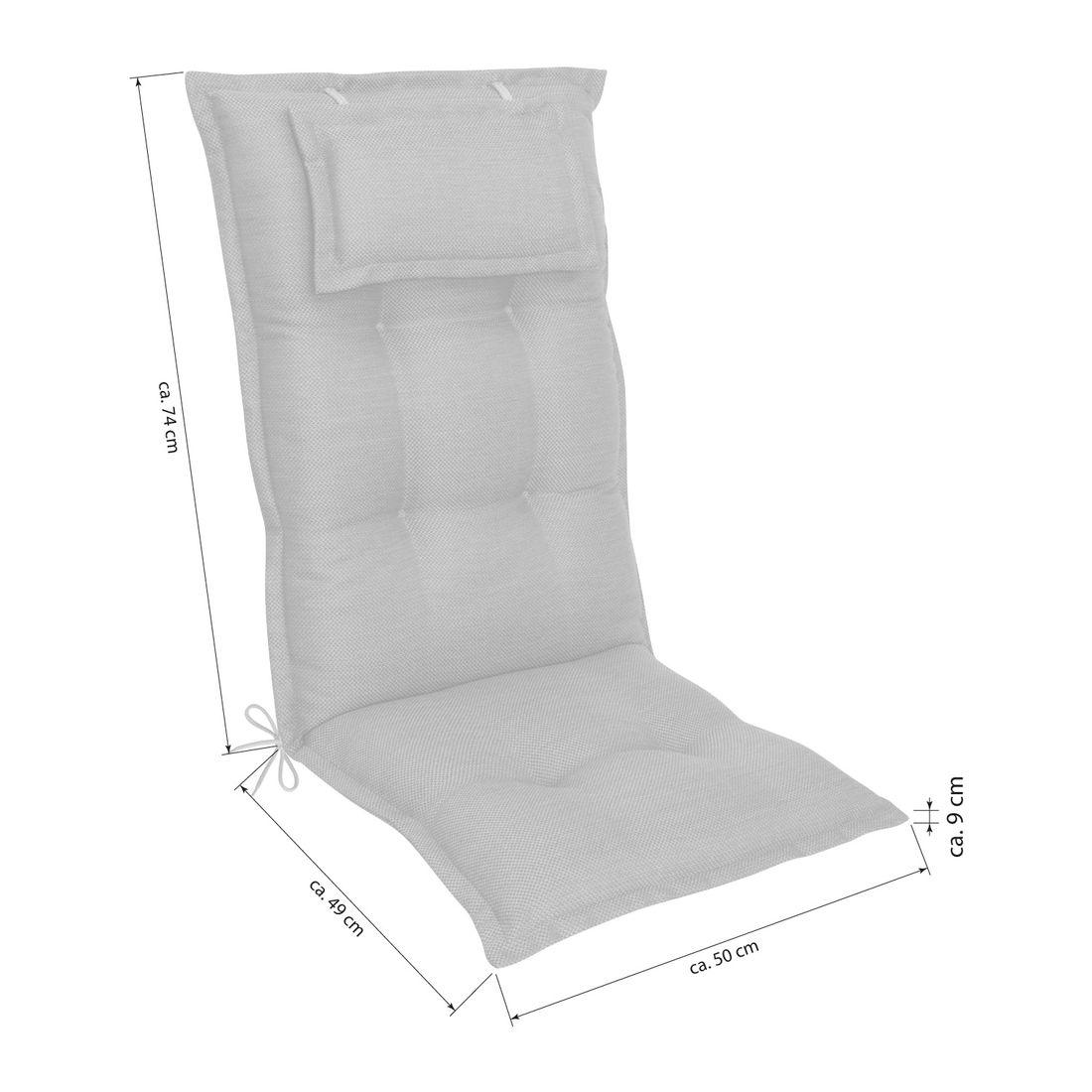 KETTtex Capri Gartenstuhlauflage Hochlehner 50x123cm Kunstfaser