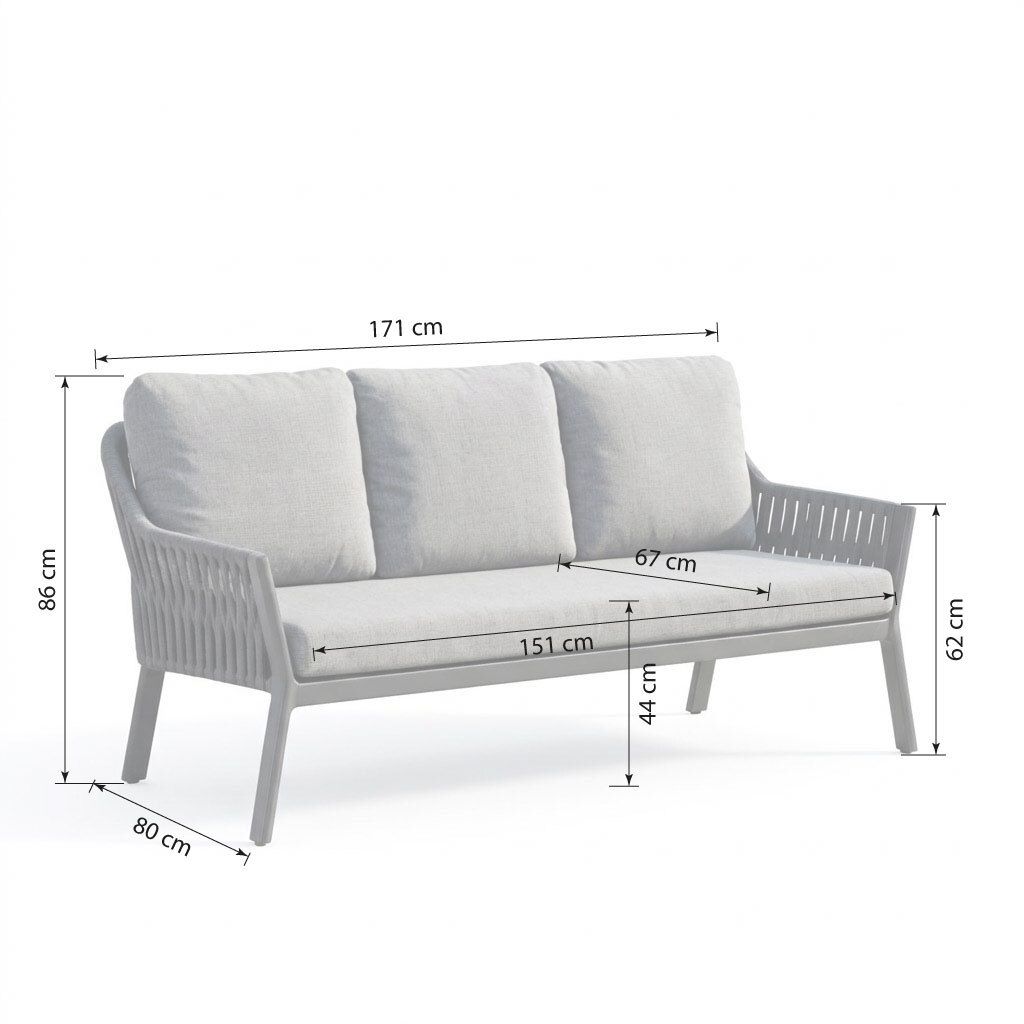 LC Garden Sofano Diningsofa Aluminium/Rope/Olefin