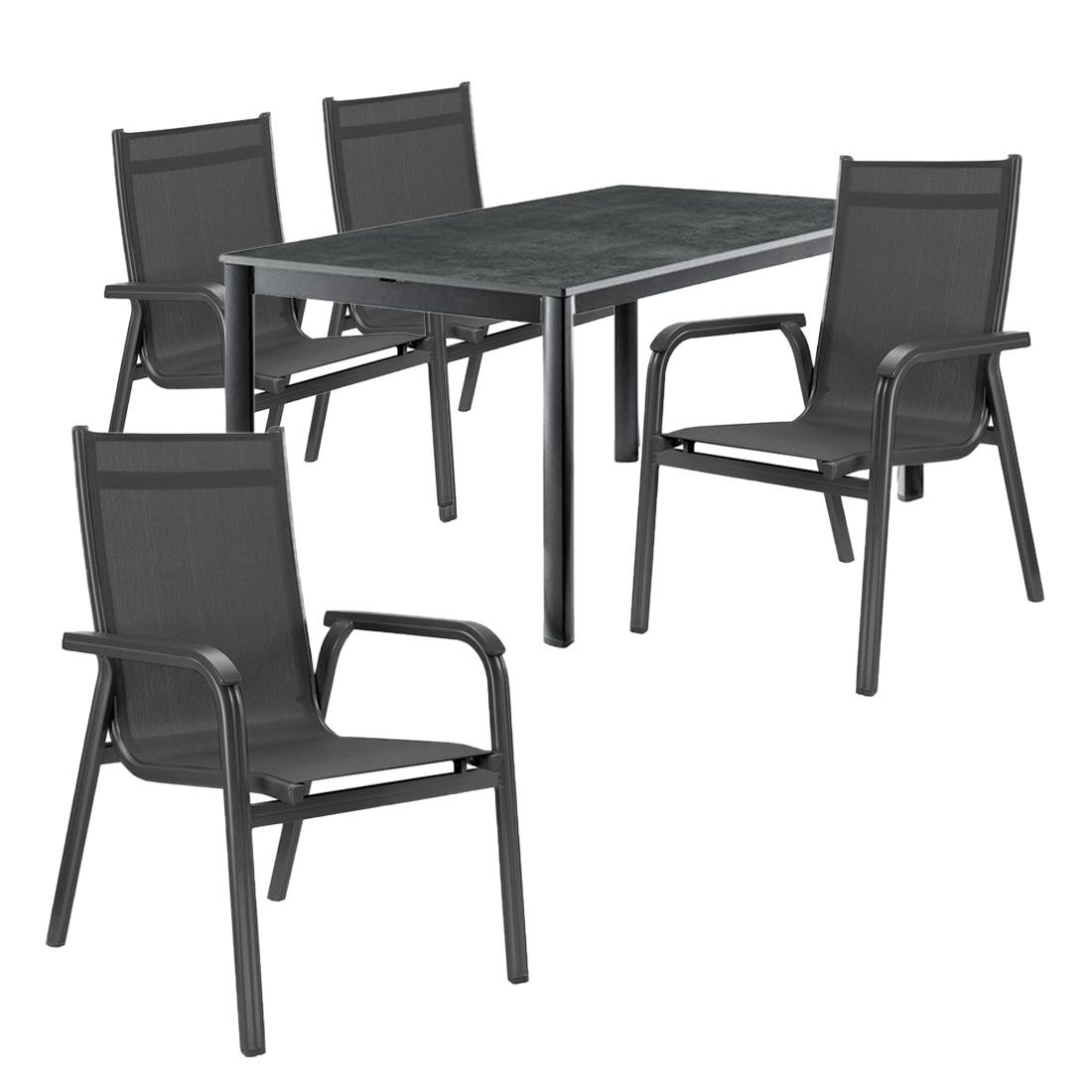 Kettler Basic Plus Gartenmöbel-Set M (4 Plätze) Tisch 165x95cm
