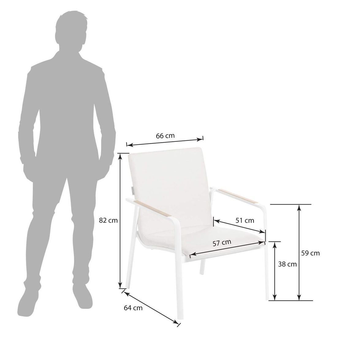 Kettler Diamond Loungesessel Aluminium/Sunbrella