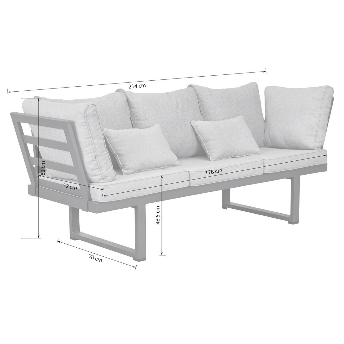 OUTLIV. Broome Dininglounge Tisch 140x80cm Aluminium/Polyester
