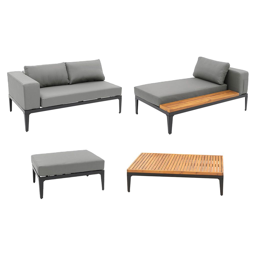 OUTLIV. Bern Ecklounge inkl. Loungetisch Aluminium/Olefin
