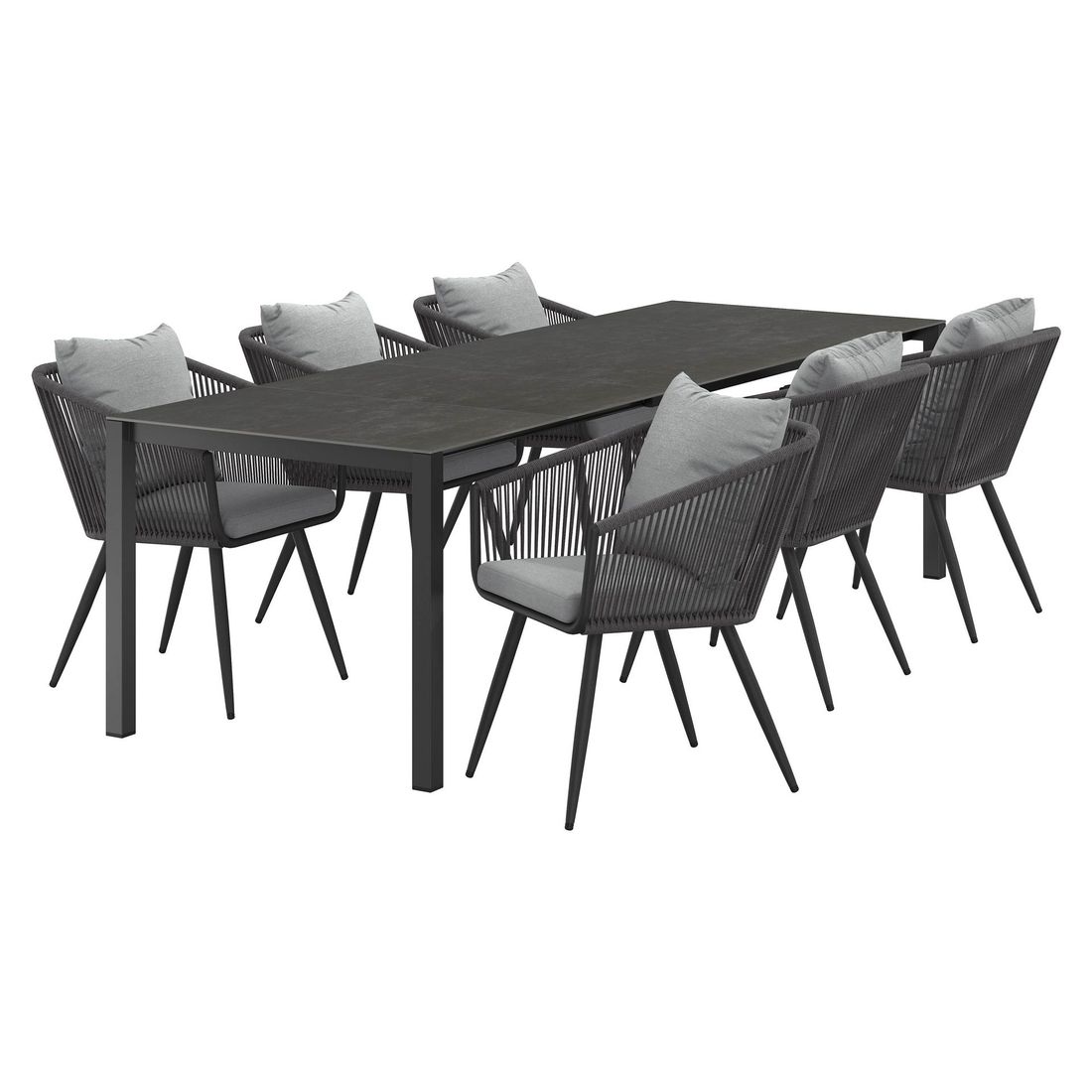 OUTLIV. Alex Gartenmöbel-Set L (6 Plätze) Tisch 160/217/267x91cm