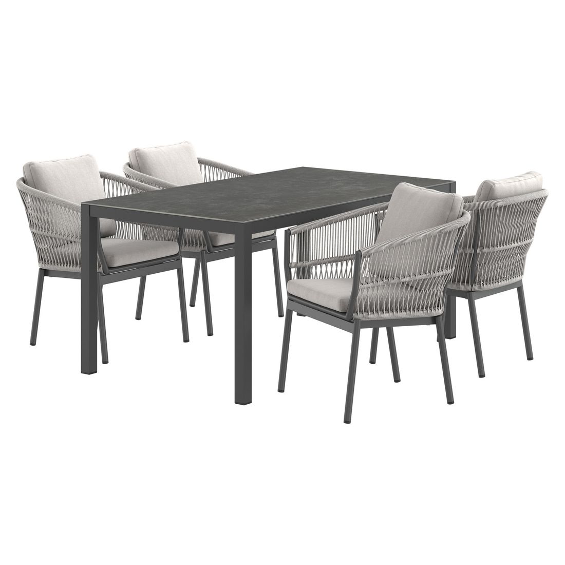 OUTLIV. Alicante Gartenmöbel-Set M (4 Plätze) Tisch 160x90cm