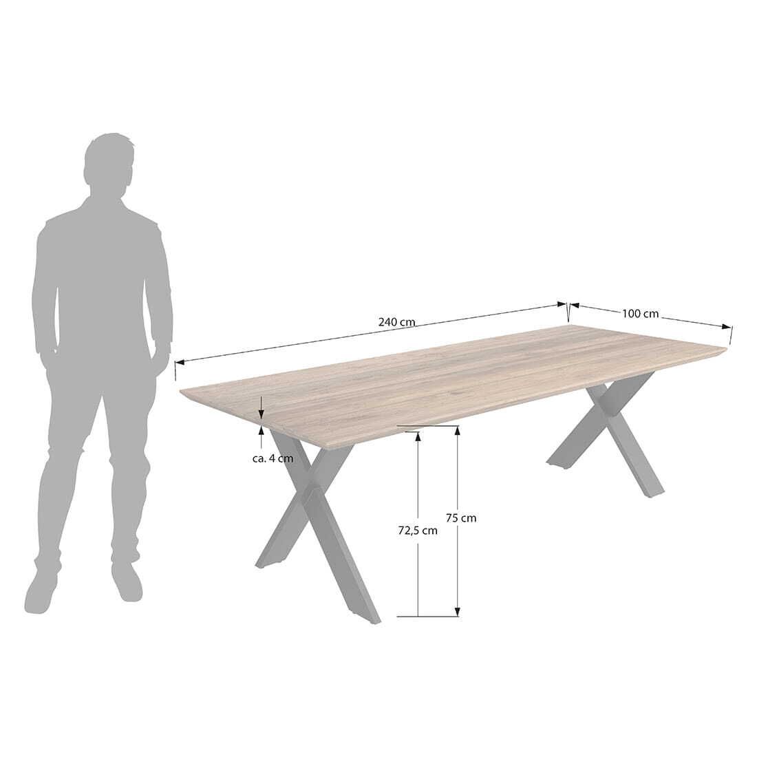 OUTLIV. Tilburg Gartentisch Aluminium/Teak