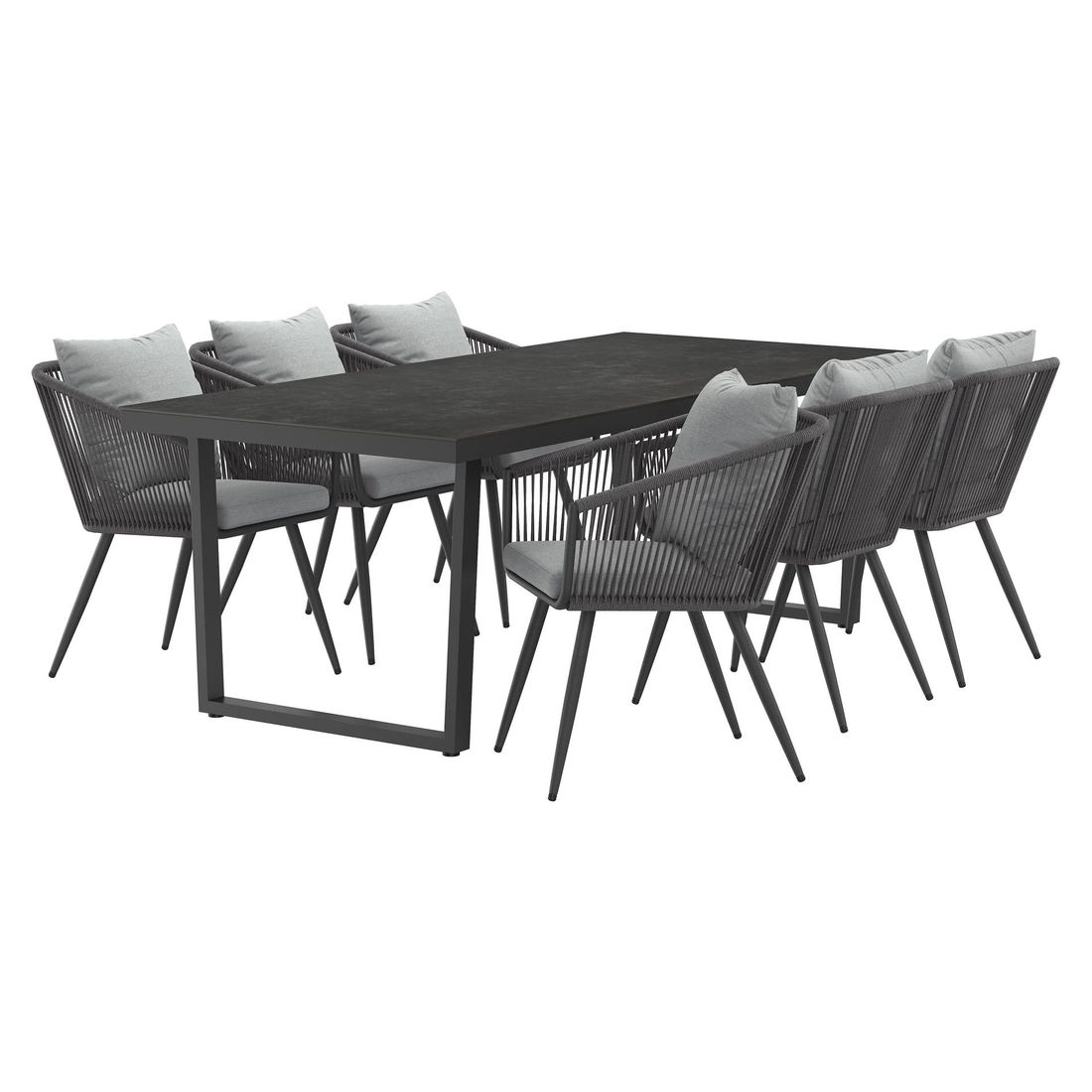 OUTLIV. Alex Gartenmöbel-Set L (6 Plätze) Tisch 220x100cm Kufe