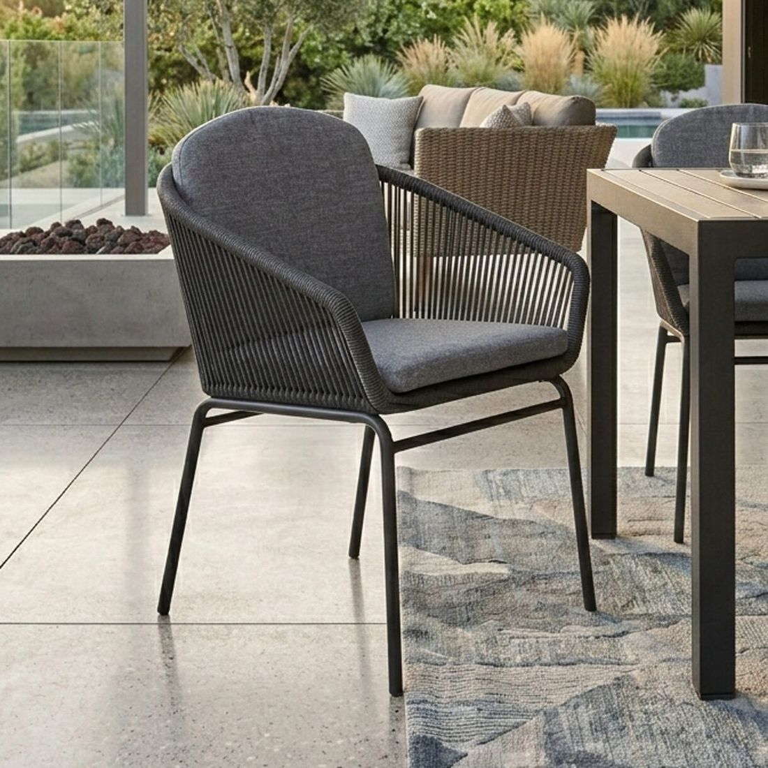 Cosmic Collection Rondo Gartensessel Stahl mit Sitz- und Rückenkissen
