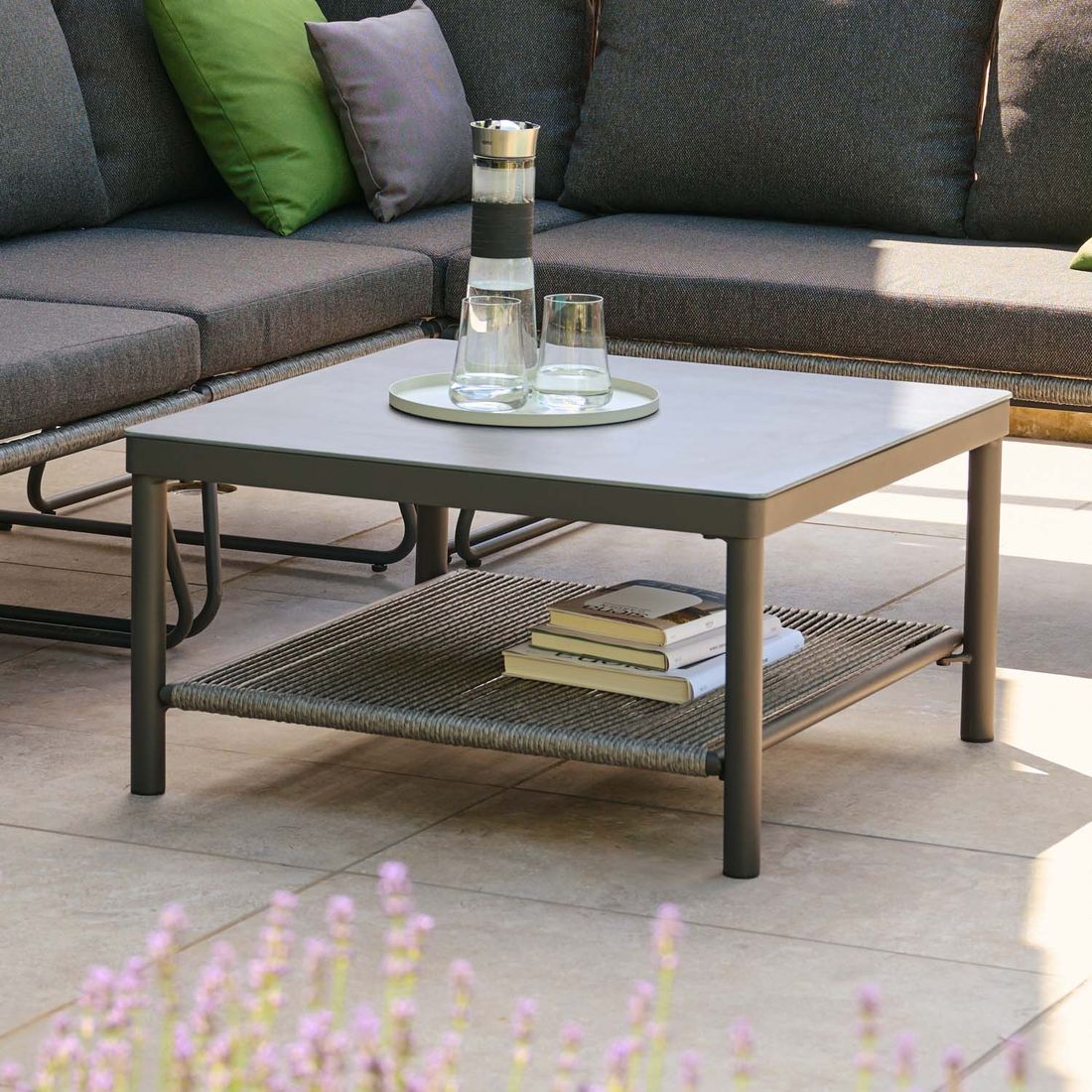 Siena Garden Kansas Loungetisch 75x75cm Aluminium/Glas