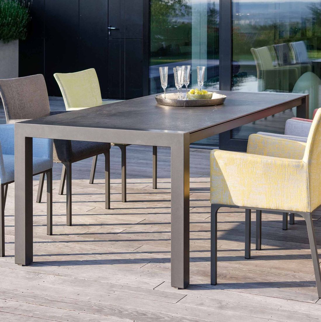 Stern Ausziehtisch Aluminium/Dekton