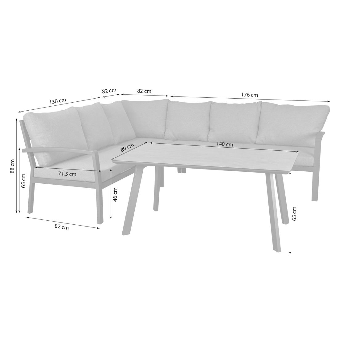 LC Garden Bondino Dininglounge Aluminium/Kunstfaser