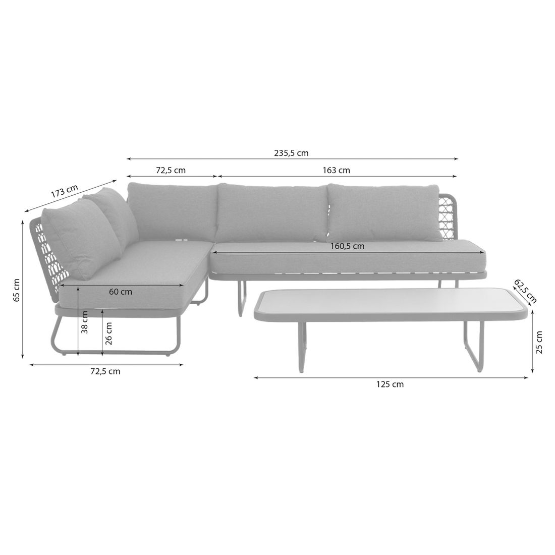 Cosmic Collection Ohio Ecklounge inkl. Loungetisch