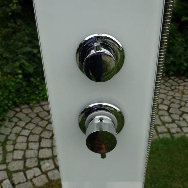 Ideal Tobago Gartendusche Warmwasser Edelstahl/WPC/Glas