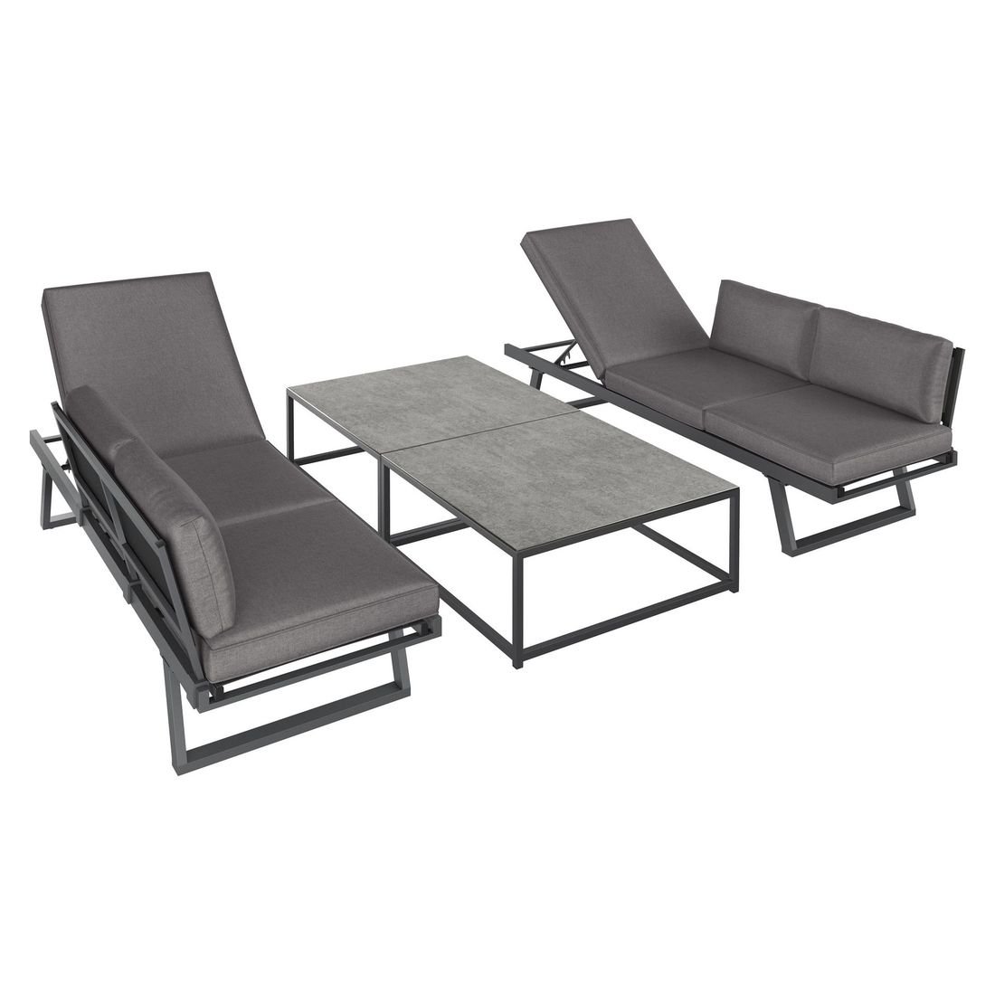 OUTLIV. Lucca Loungeset inkl. Loungetisch Aluminium/Polyester
