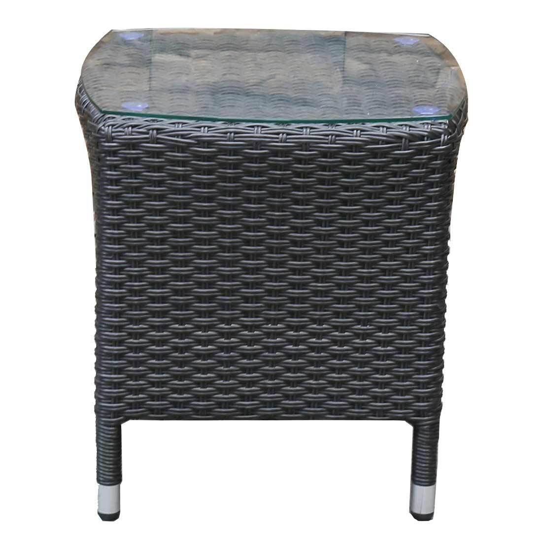 OUTLIV. Spain Beistelltisch 45x45cm Geflecht/Glas