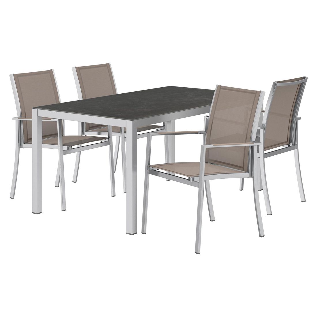 OUTLIV. Oviedo Gartenmöbel-Set 5-tlg. Tisch 160x90cm