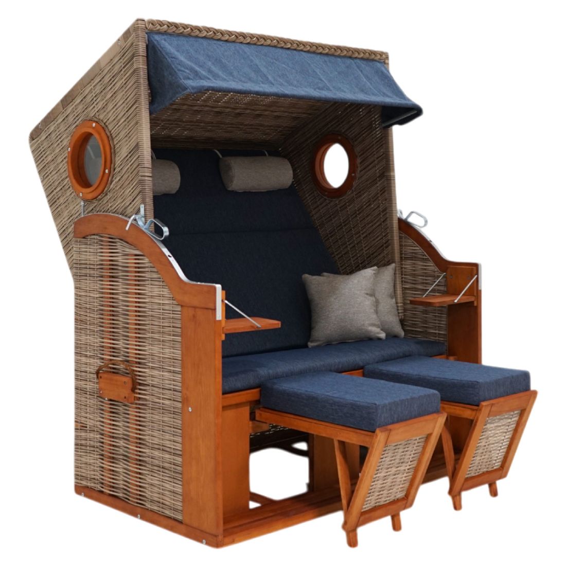 deVries Pure Wave XL Strandkorb Geflecht/Pinie Des. 504