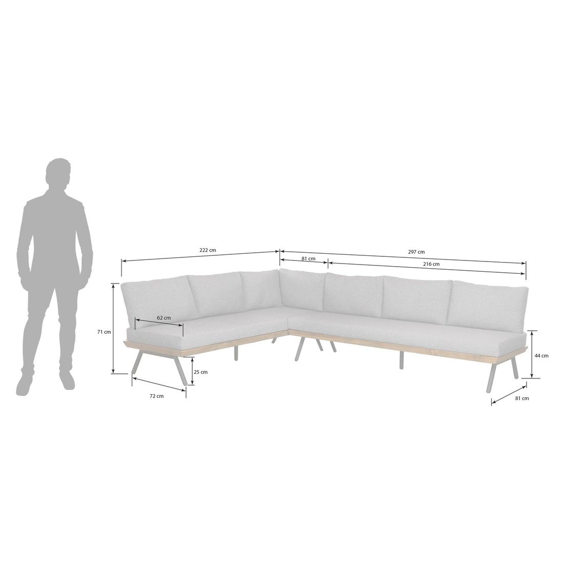 OUTLIV. Alkas Ecklounge Teak/Sunproof