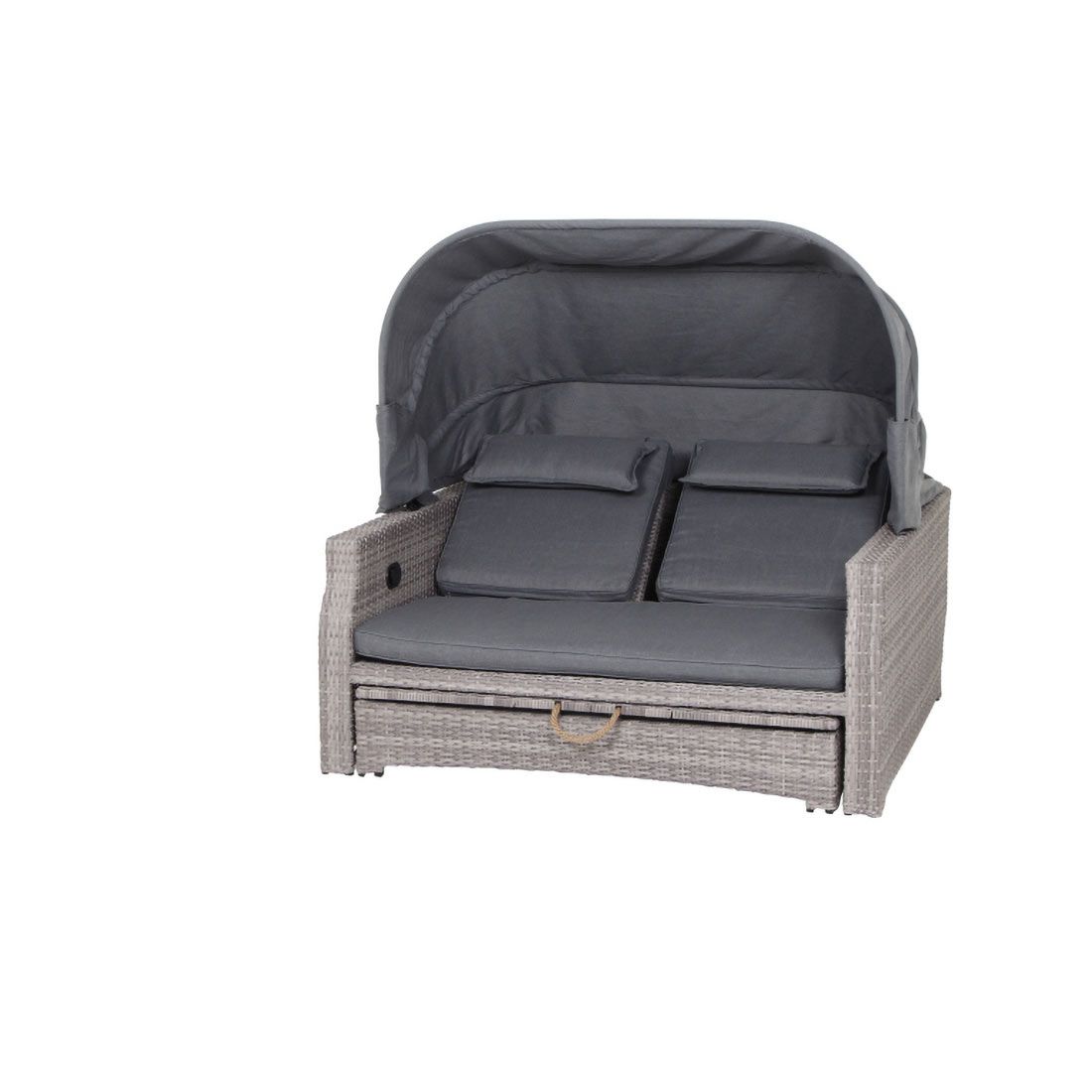 Siena Garden Lobos II Daybed verstellbar Geflecht/Textil inkl. Kissen
