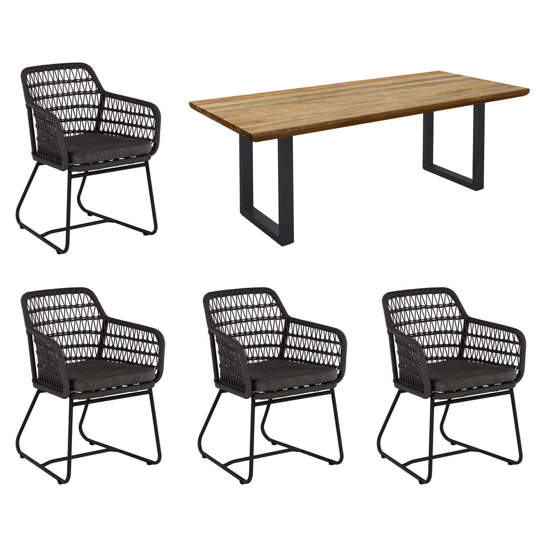 OUTLIV. Verona Gartenmöbel-Set M (4 Plätze) Tisch 200x100cm